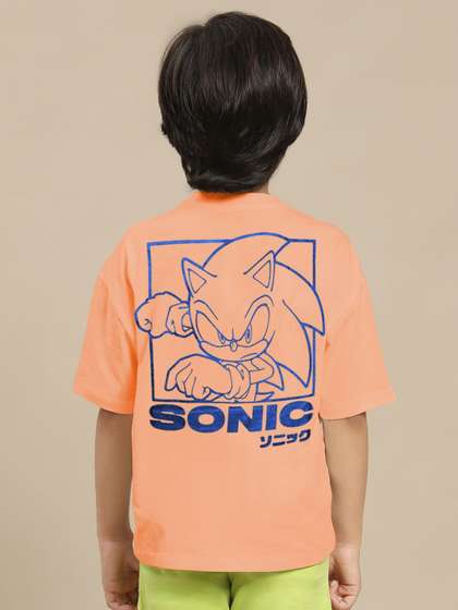 Kids Ville Boys Sonic
                      Printed Oversized Tshirt
