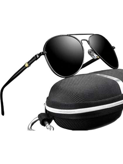 Mast & Harbour Unisex Aviator Sunglasses with Polarised and UV Protected Lens
