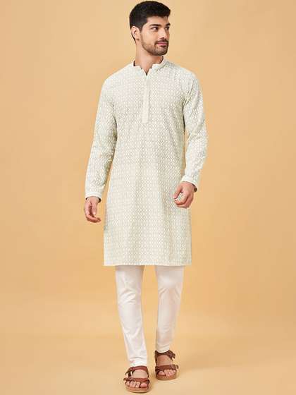 indus route by Pantaloons Embroidered Straight Kurta