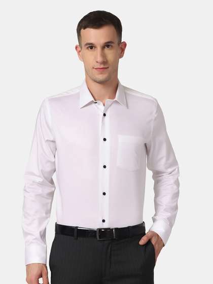 Blackberrys Men Solid Formal Slim Fit Cotton Shirt