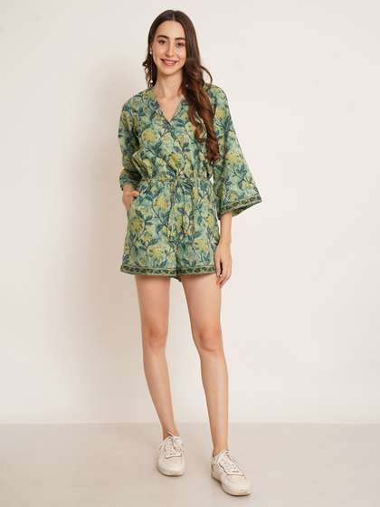 KALINI Women V-Neck Printed Jumpsuit
