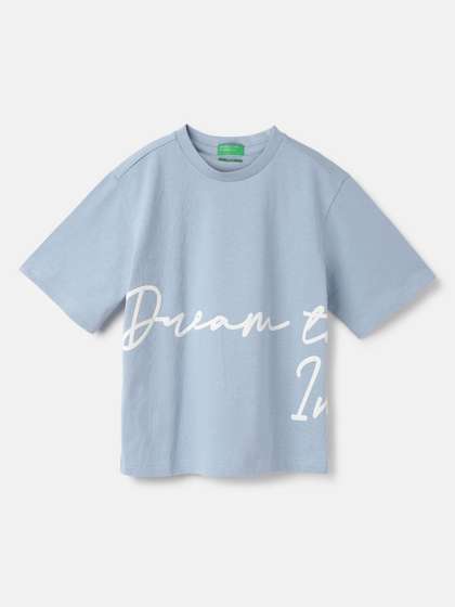 United Colors of Benetton Boys Pure Cotton Applique Boxy T-shirt