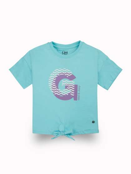 Gini and Jony Girls Cotton Round Neck Short Sleeves Top