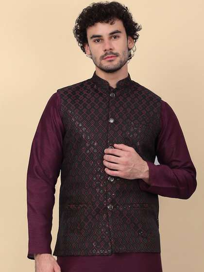 KRAFT INDIA
                        Embroidered Sequins Nehru Jackets