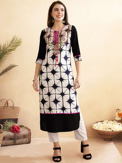 Anouk Dyed Cotton Straight Kurta