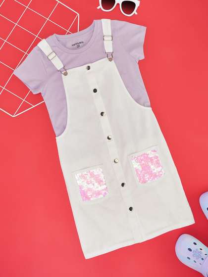 Pantaloons Junior Girls
                    Pinafore Knitted Dress