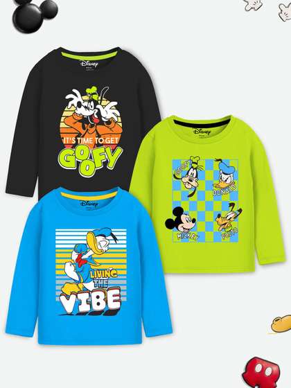 YK Disney Boys Graphic Printed Round Neck Cotton T-Shirt