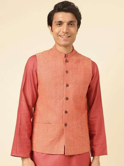 Fabindia Striped Cotton Nehru Jacket