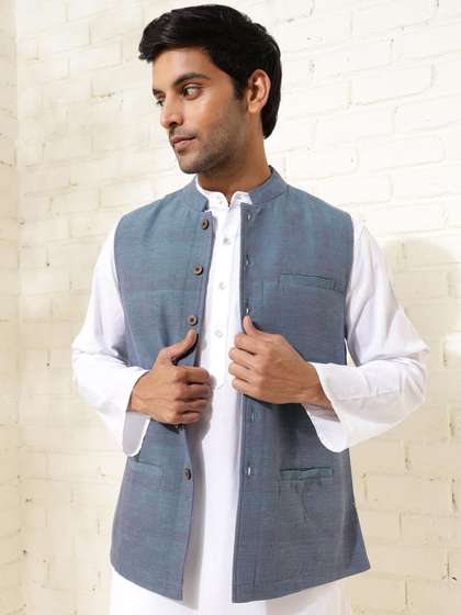 Fabindia Woven Nehru Jacket