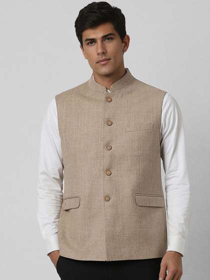 Van Heusen Men Wool Slim Fit Nehru Jacket