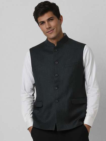 Van Heusen Men Textured Nehru Jackets