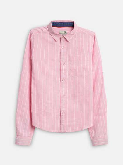 BONKIDS Boys Opaque
                    Striped Casual Shirt