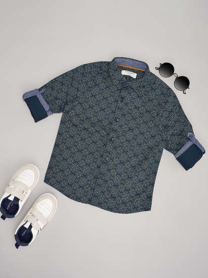 Pantaloons Junior Boys
                    Floral Opaque Party Shirt