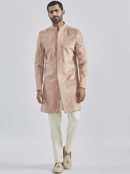 Price History of VASTRAMAY Men Embroidered Sherwani Set from