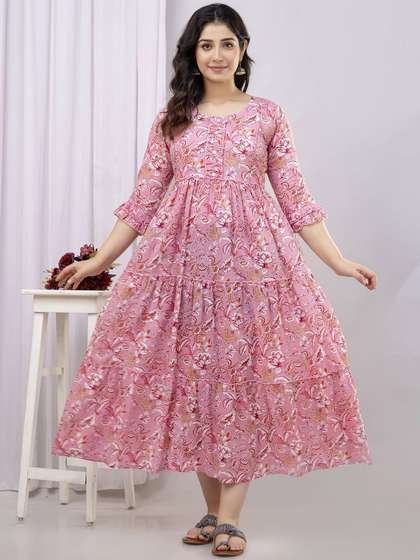 Henal Women Floral
                        Printed Tiering Maternity Anarkali Kurta