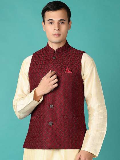 V-Mart Woven Design Nehru Jacket