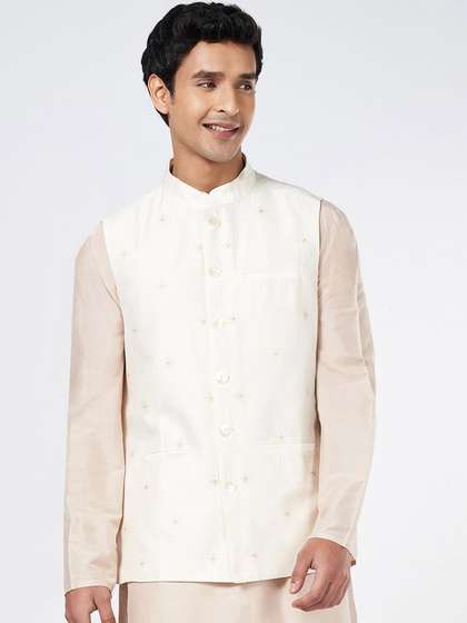 indus route by Pantaloons Embroidered Woven Nehru Jacket