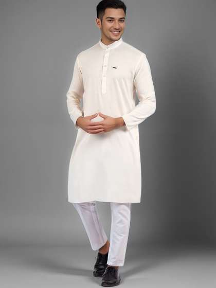 DEVOILER Mandarin Collar Straight Kurta