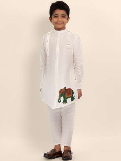DEVOILER Boys Ethnic
                    Motifs Woven Design Kurta with Pyjamas
