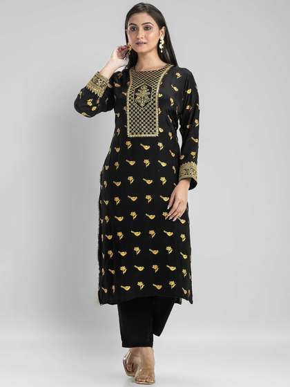 SACRED SUTA Printed Sequinned Kurta Set