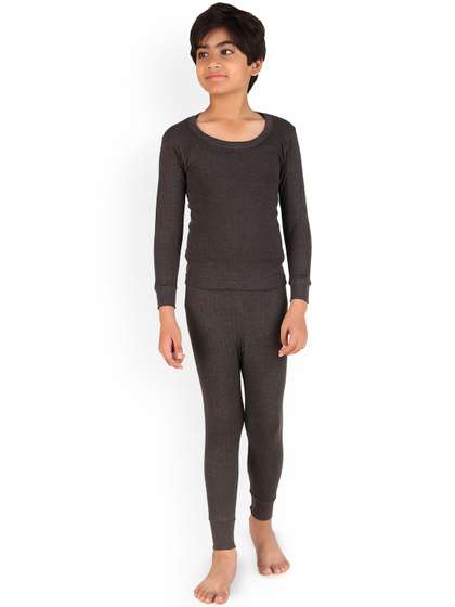 Inner Element Boys
                      Cotton Round Neck Long Sleeves Thermal Top &
                      Bottom Set