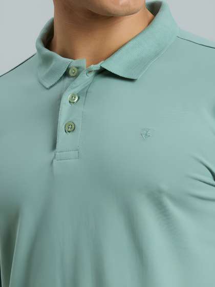 Reid & Taylor Men Dyed Polo Collar Pockets Slim Fit T-shirt