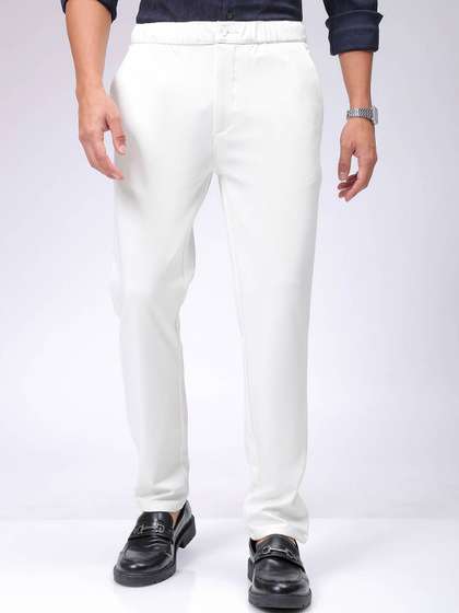 The Indian Garage
                        Co. X Luxe Men Textured Slim Fit Trousers