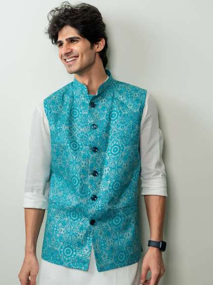 Shasak Floral Printed Nehru Jacket
