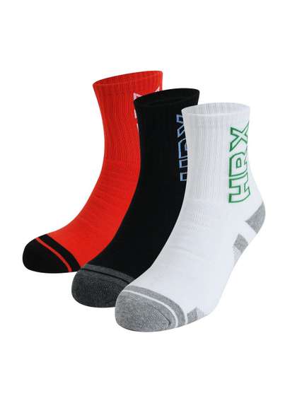 HRX by Hrithik Roshan
                      X fwd Men Pack Of 3 Printed Cotton Calf Length
                      Socks