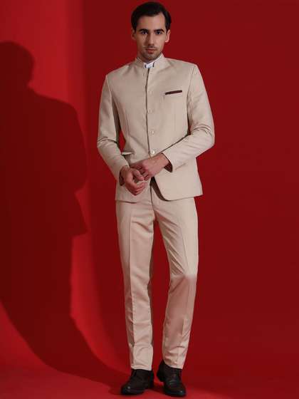 TAHVO Bandhgala
                          Long Sleeve Two-Piece Suit