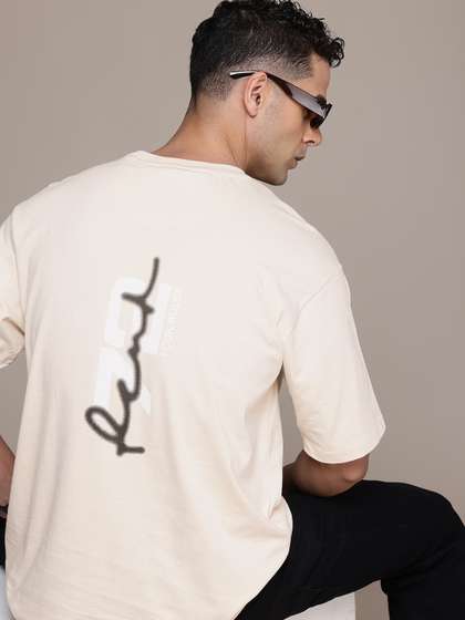 FCUK Brand Logo Printed Drop-Shoulder Sleeves Relaxed Fit Pure Cotton T-shirt