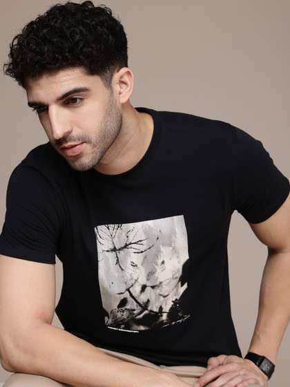 French Connection Graphic Printed Pure Cotton T-shirt