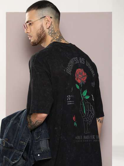 Kook N Keech Printed Drop-Shoulder Sleeves Pure Cotton Oversized T-shirt