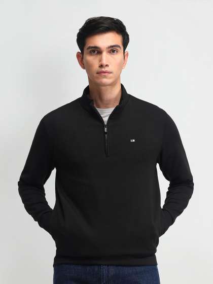 Arrow Sport Men
                          Cotton Mock Collar Sweatshirt