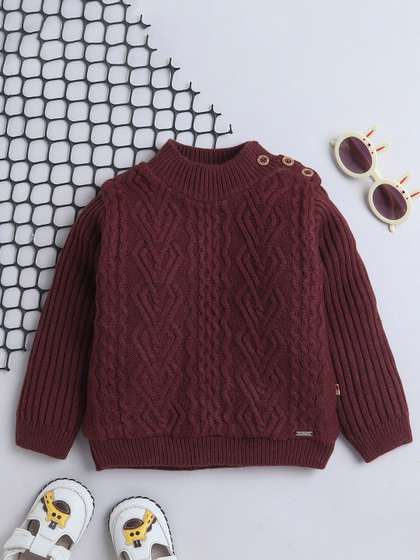 Yellow Apple Girls Cable
                    Knit Woollen Pullover