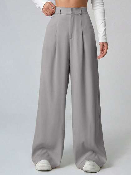 AAHWAN Women Relaxed
                        Loose Fit High-Rise Trousers