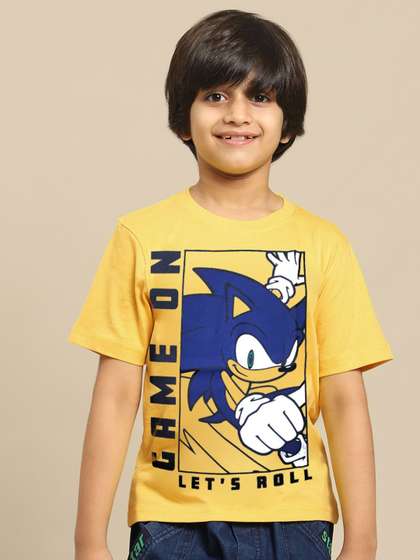 Kids Ville Boys Sonic Printed Regular Fit Tshirt
