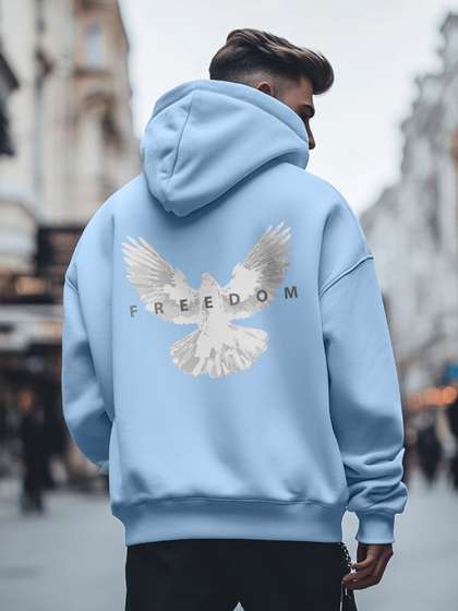 NOBERO Men Oversized
                        Back Print Hooded Sweatshirts