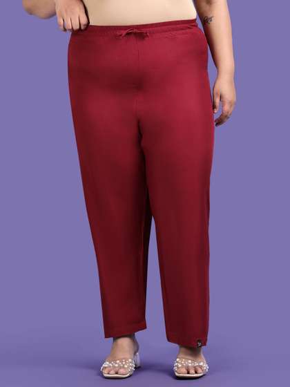 TWIN BIRDS Plus
                          Size Women Solid Woven Relaxed Fit Palazzos
