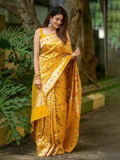 KALINI Woven Design Banarasi Silk Blend Saree