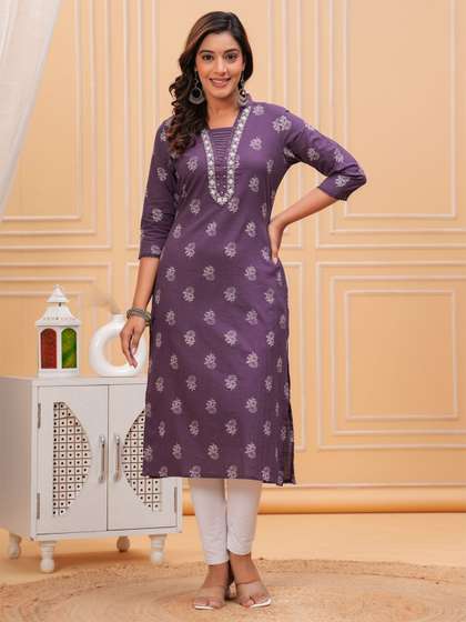 TOULIN Women Printed Straight Kurtas