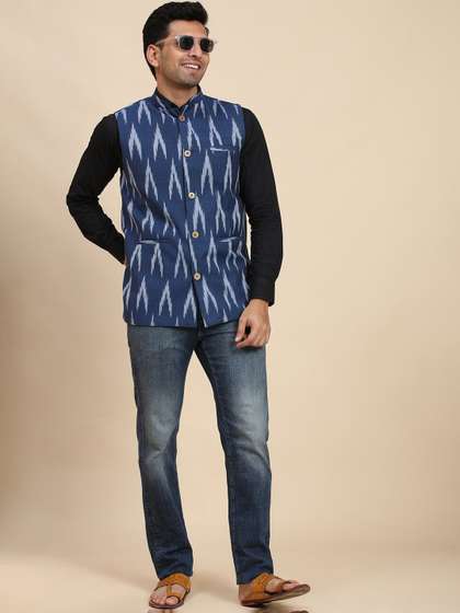 SKAVIJ Men Printed Nehru Jacket