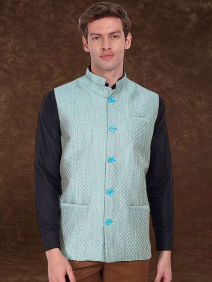 SKAVIJ Men Woven Nehru Jackets