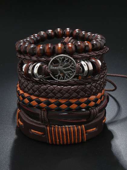 Jewels Galaxy Men 6
                    Leather Wraparound Bracelet