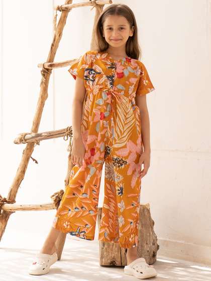 SANSKRUTIHOMES Girls
                      Printed Basic Jumpsuit