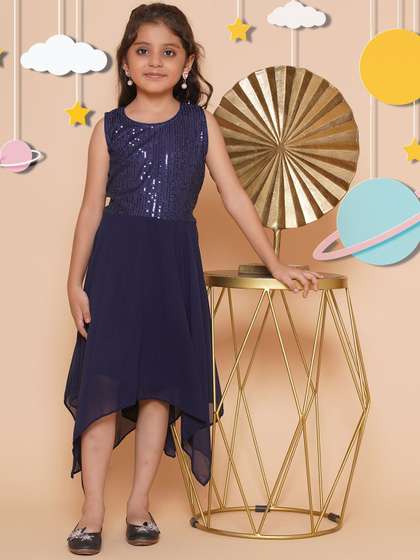 BAESD Girls Georgette
                    Fit & Flare Knee Length Dress