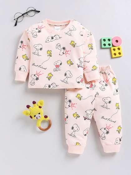 YK X Tinyo Infants Boys
                    Printed Pure Cotton T-shirt and Jogger