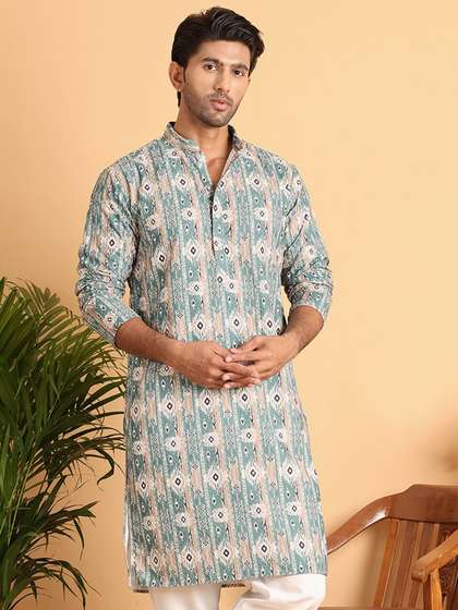 Anouk Men Geometric Embroidered Kurta