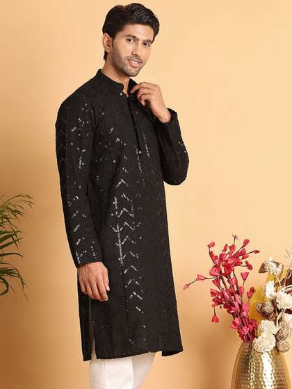 Jompers Men Leheriya Embroidered Kurta