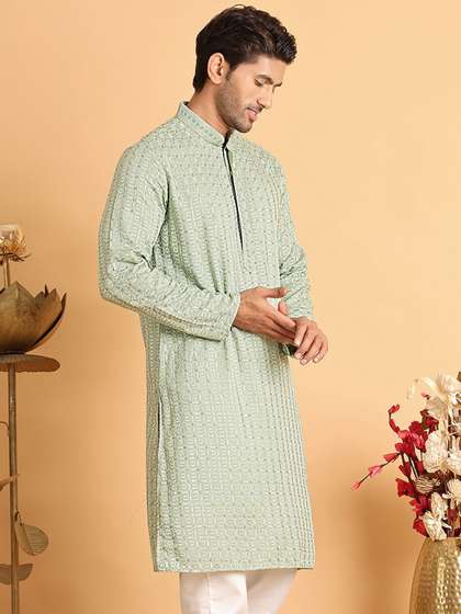 Anouk Men Geometric Embroidered Kurta